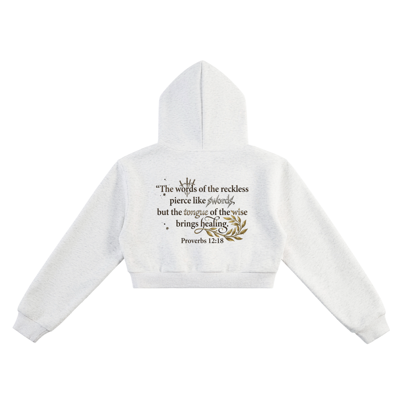 Words Cropped Hoodie