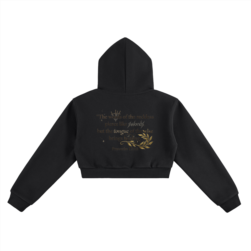 Words Cropped Hoodie