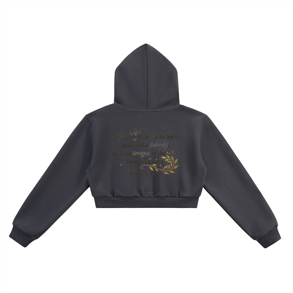 Words Cropped Hoodie