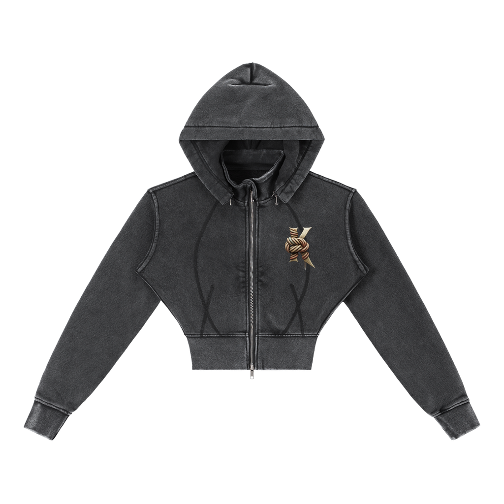 K Cropped Hoodie