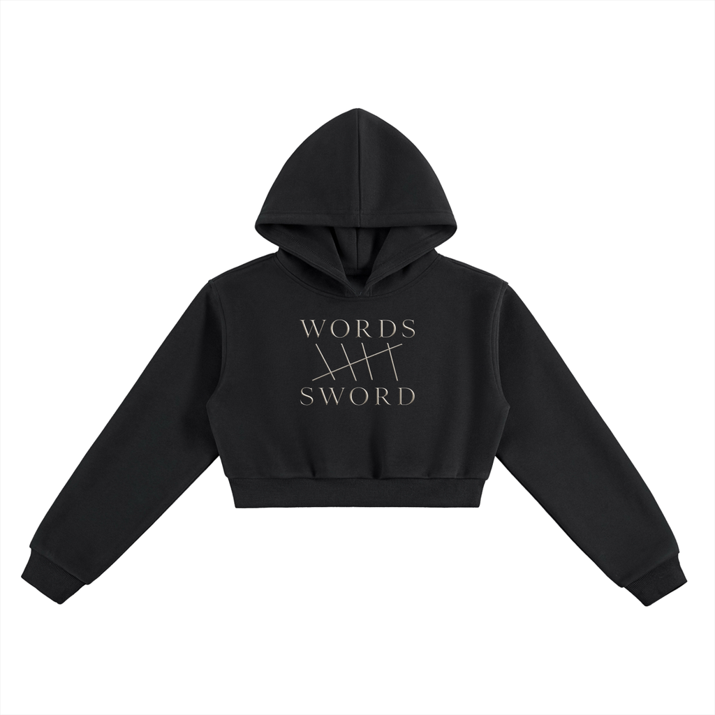 Words Cropped Hoodie
