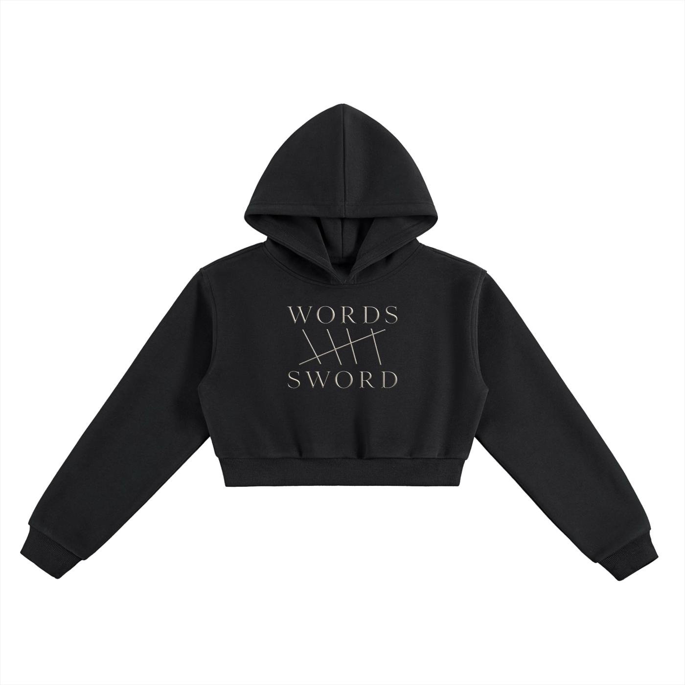 Words Cropped Hoodie