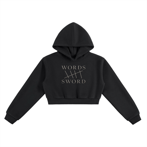 Words Cropped Hoodie
